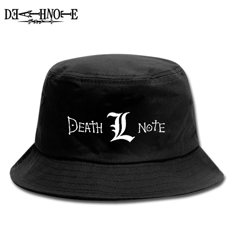 

Fashion Sunhat Anime Anime Death Note Yagami Light Bucket Hat Unisex L Lawliet Cosplay Sun Hats New Baseball Cap Props