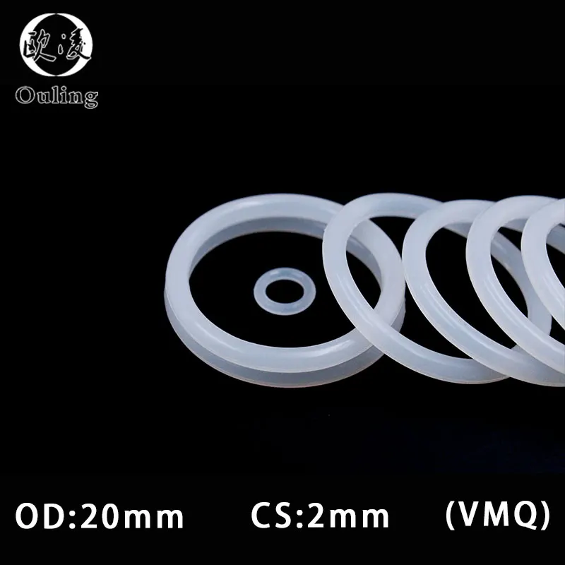 

10PCS/lot White Silicon Ring Silicone/VMQ O ring 4mm Thickness OD 20mm Rubber O-ring Seal Rings Oil Gaskets Sanitary Washer