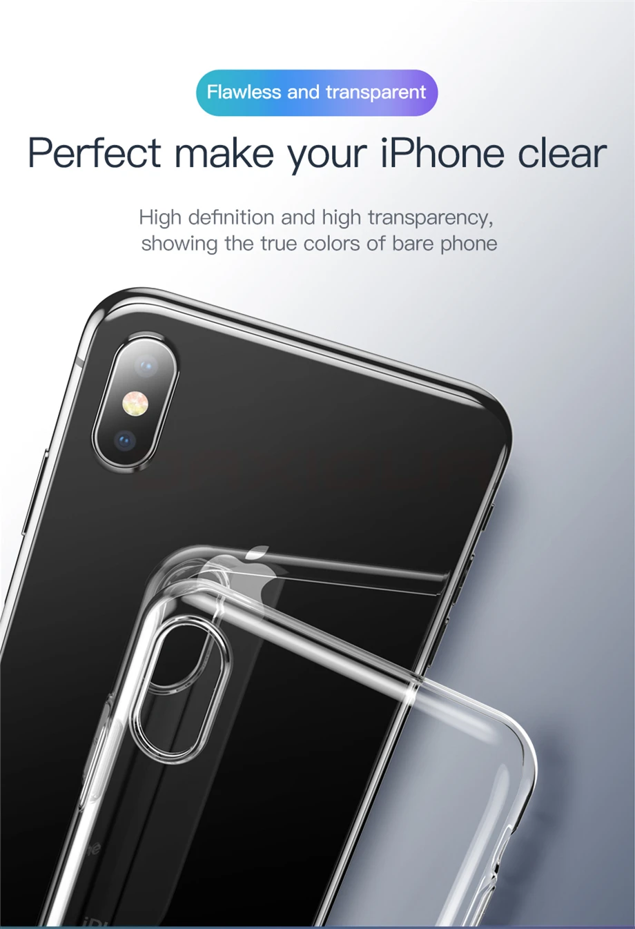 Ультратонкий прозрачный силиконовый чехол для телефона iphone 11 Pro Max, чехол для iphone XR XS Max X 7 8 6 6S Plus, мягкий прозрачный чехол из ТПУ