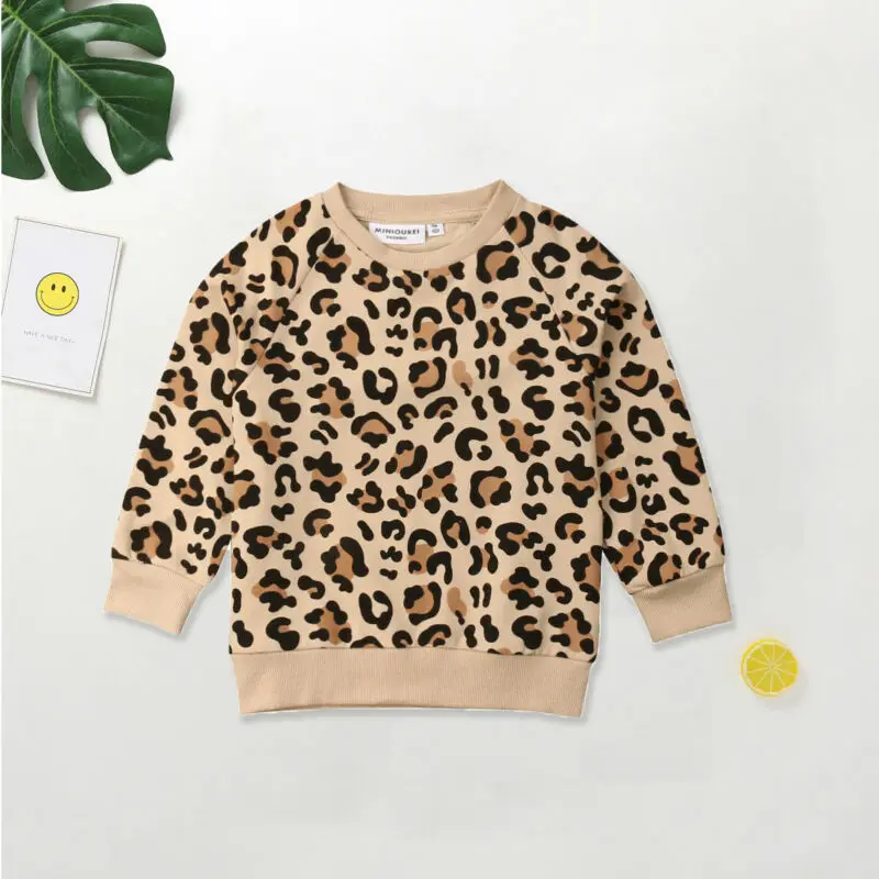 Детский свитер детская одежда для мальчиков и девочек с леопардовым принтом