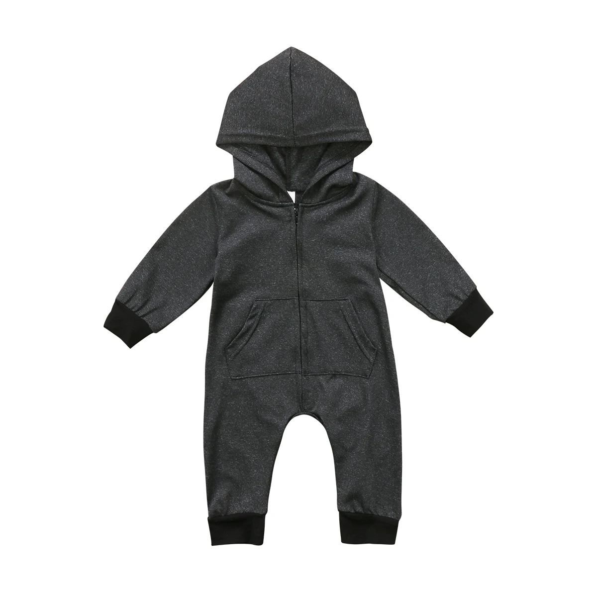 Baby Clothes Newborn Kids Boy Girl Warm Infant Zipper Cotton Long Sleeve Romper Jumpsuit Hooded Sweater Outfit | Детская одежда и