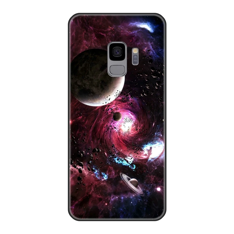 Черная Звездная космическая задняя крышка для Samsung Galaxy S8 S9 Plus S5 S6 S7 Edge мягкий