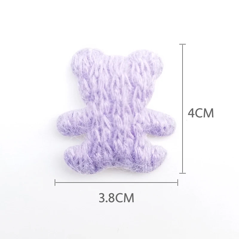 20 шт. 4 см Плюшевые Вязаные нашивки мишки тедди Бабочка аппликация для одежды