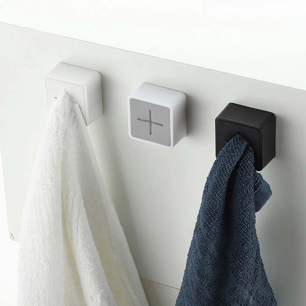 

3pcs Easy Use For Kitchen Cabinet Door Push-type Bathroom Multipurpose Storage Hanger Home Decor ABS Self Adhesive Towel Hook