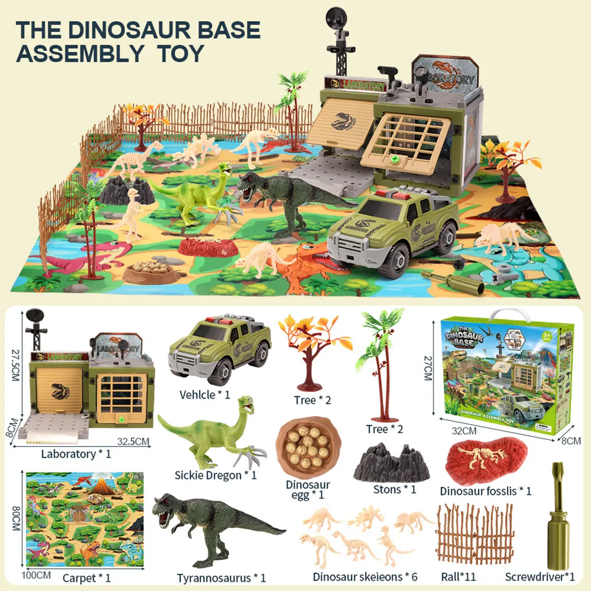

Dinosaur Play Set Toys Dinosaur Map Simulation Scene Model Animals Early Educational World Map Toy for Kids Christmas Gift