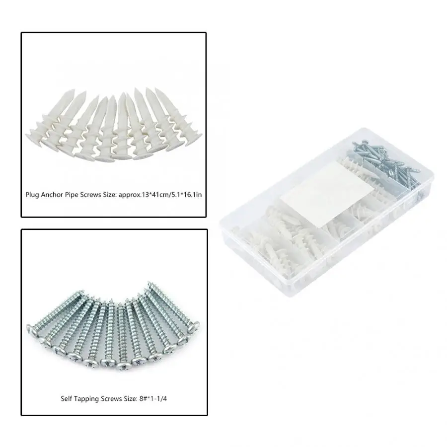 Пластиковый винт 100 шт. саморезы расширение Анальная пробка в виде якоря трубы