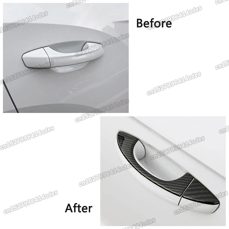 Наклейка на верхнюю ручку двери автомобиля из углеродного волокна для volkswagen teramont