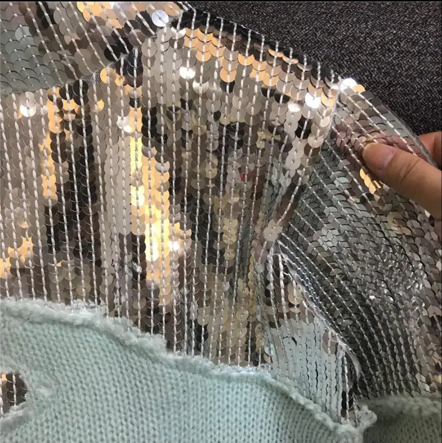 New Heavy Handmade Sequined Sweater Stitch Mohair Light Green Women's Knit Jumper Pullover Top Ladies Pull Femme | Женская одежда