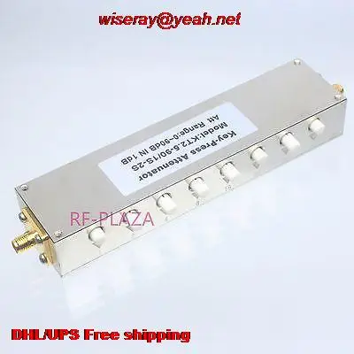 

DHL/EMS 5 шт. 1 шт. аттенюатор 8-ключ-Пресс SMA 0 ~ 90dB шаг 1dB 10 Вт Регулируемая переменная DC-2.5GHz-attenuator-A6