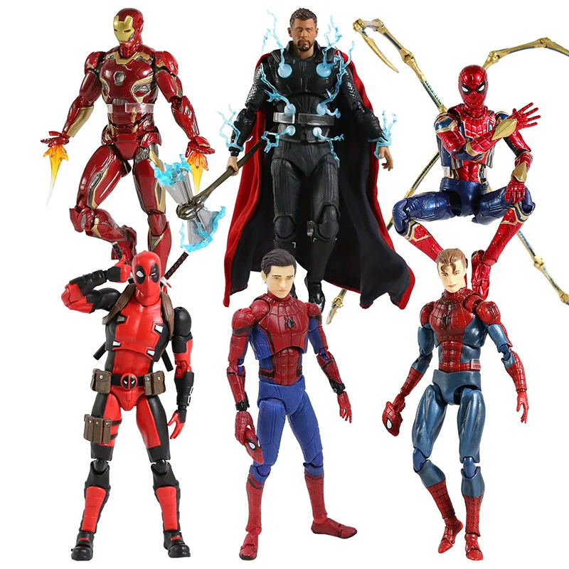 

Marvel Mafex 075 047 Spiderman 104 Thor 082 Deadpool 081 Iron Spider 022 Iron Man Action Figure Toy Doll Collection Model Gift