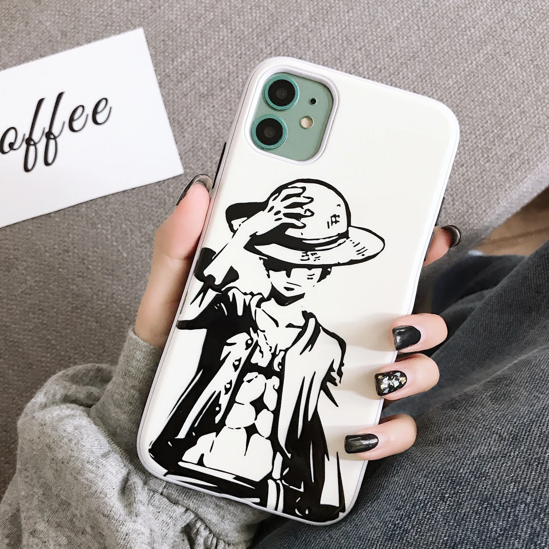 Молочно-Белый One Piece funda Case for iphone 11 Pro Max Japan Anime Luffy Zoro Naruto TPU back cover for iPhone XR XS Max 8 7 6 6S Plus Coque - Цвет: Молочно-Белый