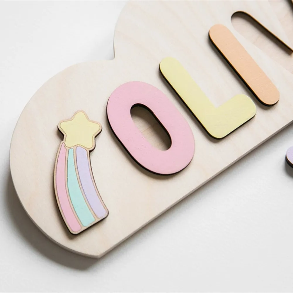 Персонализированный подарок на день рождения деревянный пазл с именем облака