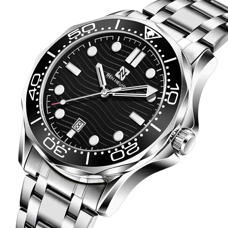 

Luxury Brand Men Watch Fashion Stainless Steel Band Clock Male Quartz Watch Men Waterproof Casual Business Wristwatches Relogios