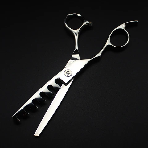 Японские Ножницы для волос 440c с логотипом на заказ, 6 дюймов, 6, 14, 30 зубьев, ножницы для стрижки волос, парикмахерские ножницы для стрижки, филировки