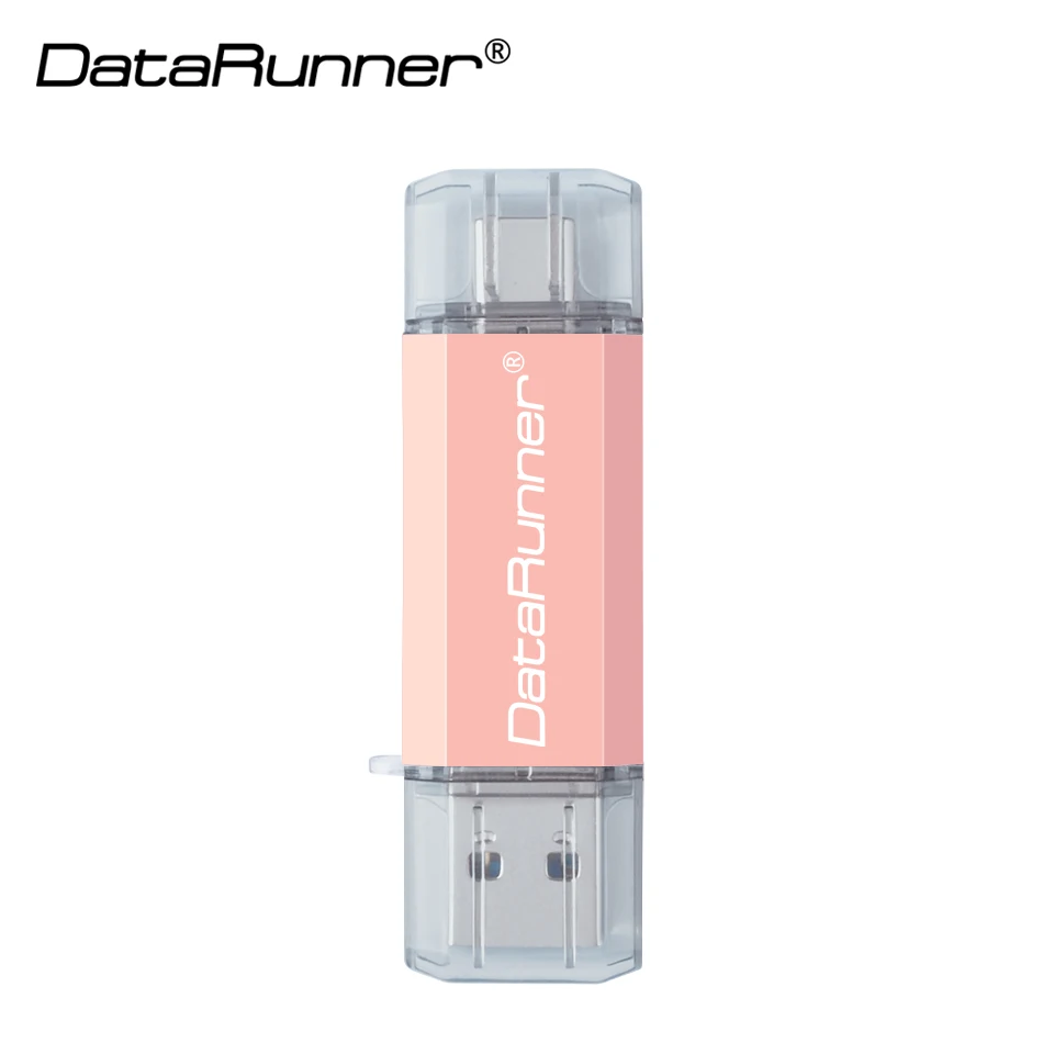Rose Gold DataRunner Тип C USB флеш-накопители 128 Гб OTG флэш-накопитель 16 ГБ 32 ГБ 64 Гб 256 ГБ Микро-флеш-накопитель USB флешка для type-C Android Mobile - Цвет: Rose Gold