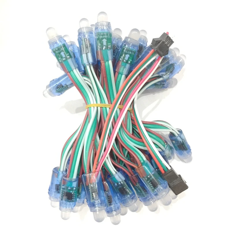 

1000pcs DC5V 12V 50 nodes/string WS2811 bullet led pixel RGW wire ip68 Waterproof Full Color LED Christmas String Module
