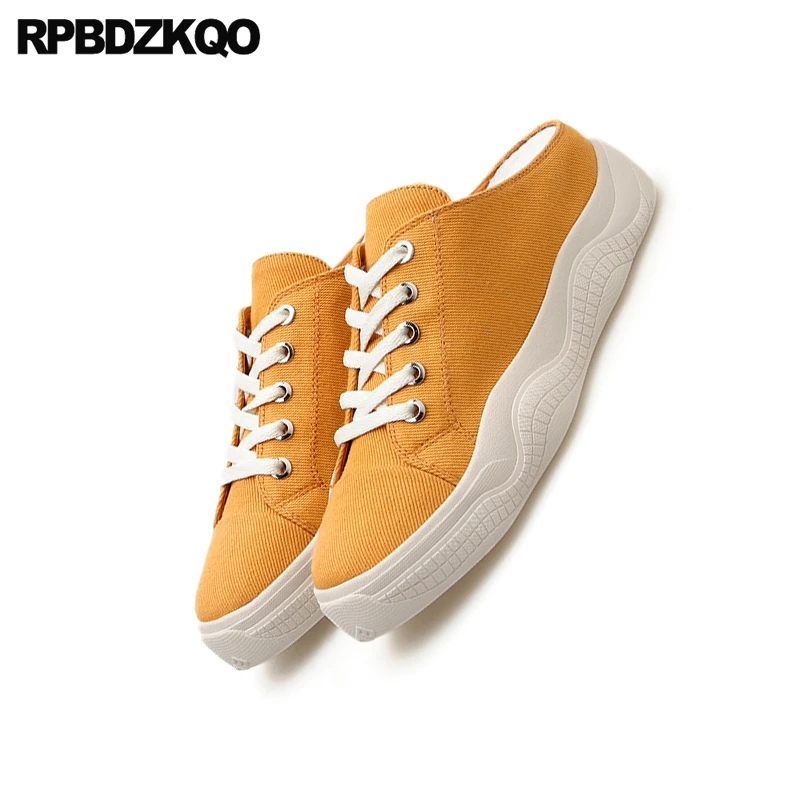 Мюли женские на платформе джинсовые туфли ручной работы тапки мягкая подошва