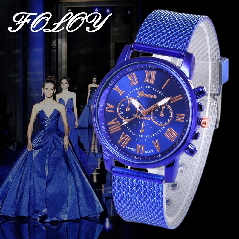 Foloy GEW-05 качественные Модные женские наручные часы с ремешком из искусственной кожи аналоговые кварцевые цифровые женские часы-браслет часы подарок