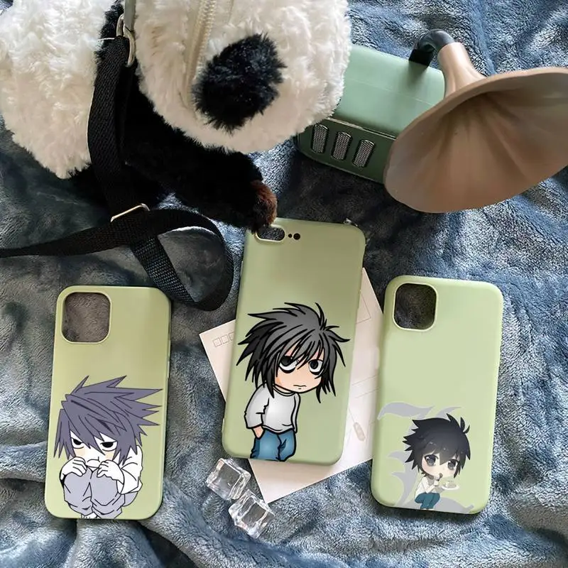 

Death Note anime Phone Case Candy Color for iPhone 6 7 8 11 12 s mini pro X XS XR MAX Plus