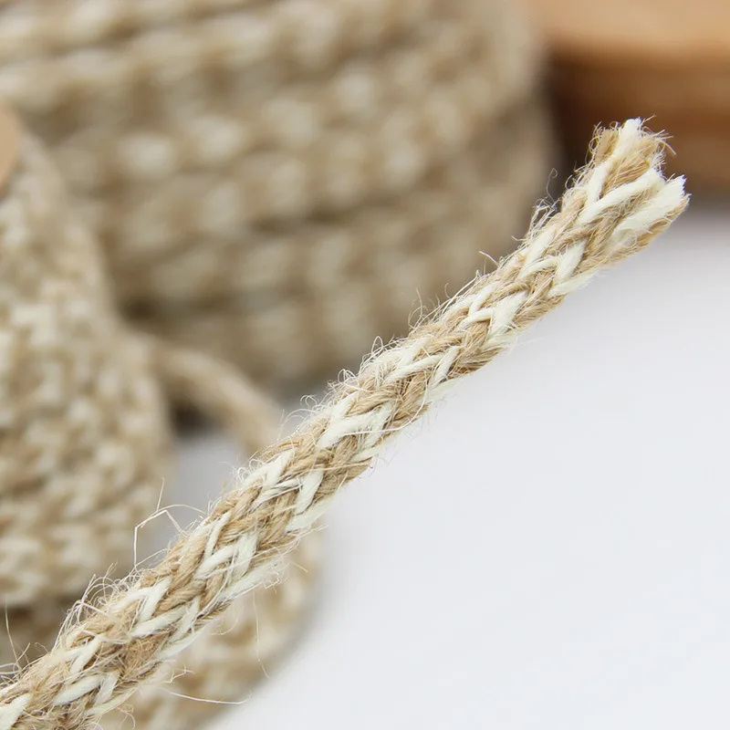 Тесьма из пенькового кружева DIY джутовая веревка лента натурального льна нить