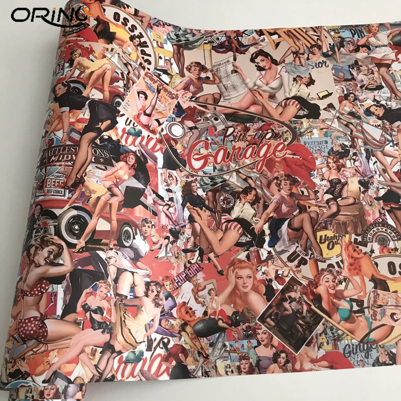 

Sexy Girl Retro Pin Up Sticker Bomb Vinyl Pin-up Wrap Sticker Computer Skateboard Motorcycle Luggage Guitar Decal Wrapping