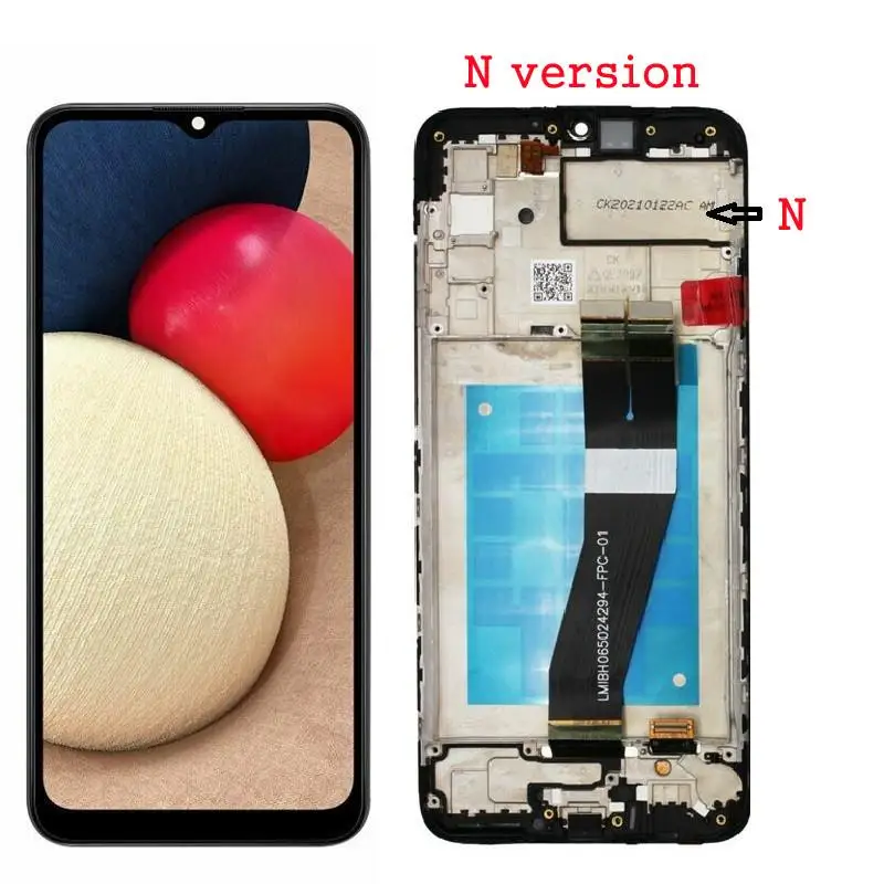 Pantalla LCD t&aacute;ctil para samsung galaxy a02s, piezas de repuesto de digitalizador para a02s lcd SM-A025F/ds a025m a025-3