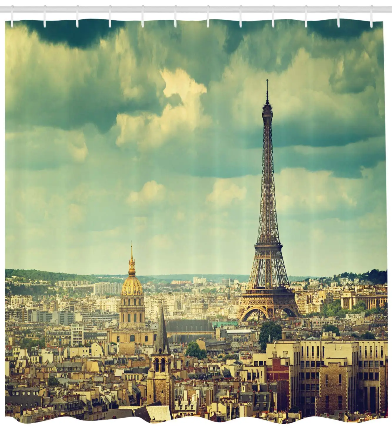 Эйфелева башня душевая занавеска Европейский знаменитый здание Городской