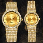 Часы Crrju для пар влюбленных, роскошные золотые наручные часы для мужчин и женщин, золотые наручные часы с бриллиантами, женские часы 2019