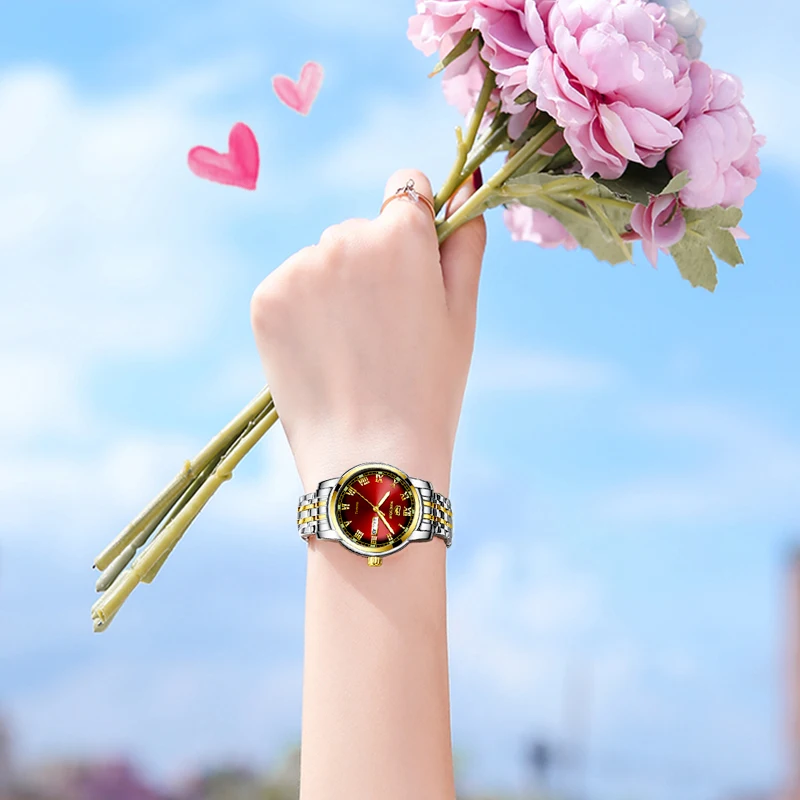 Часы NEKTOM для влюбленных брендовые Роскошные модные кварцевые часы из