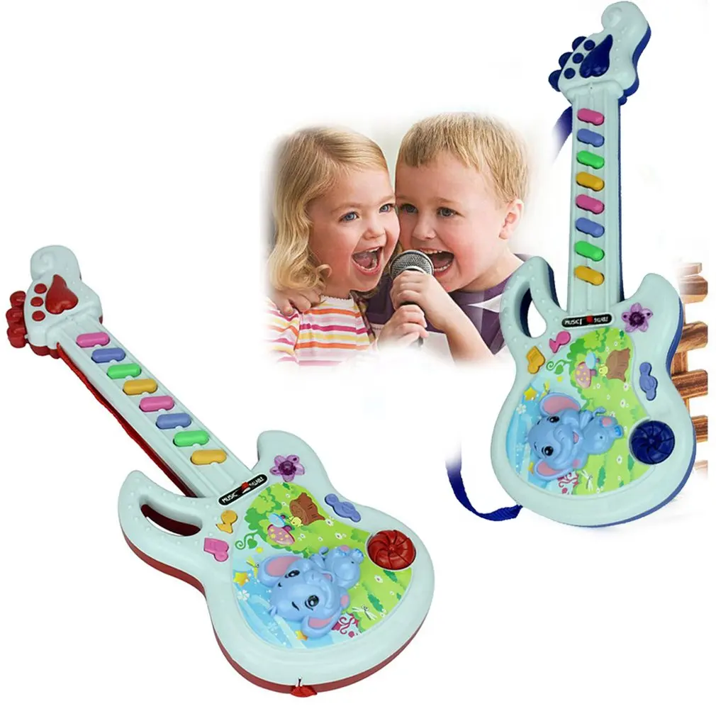 kinder musical instrument spielzeug elektrische gitarre sound licht kinder musik spielzeug cartoon muster bunte baby pädagogisches spielzeug gesc