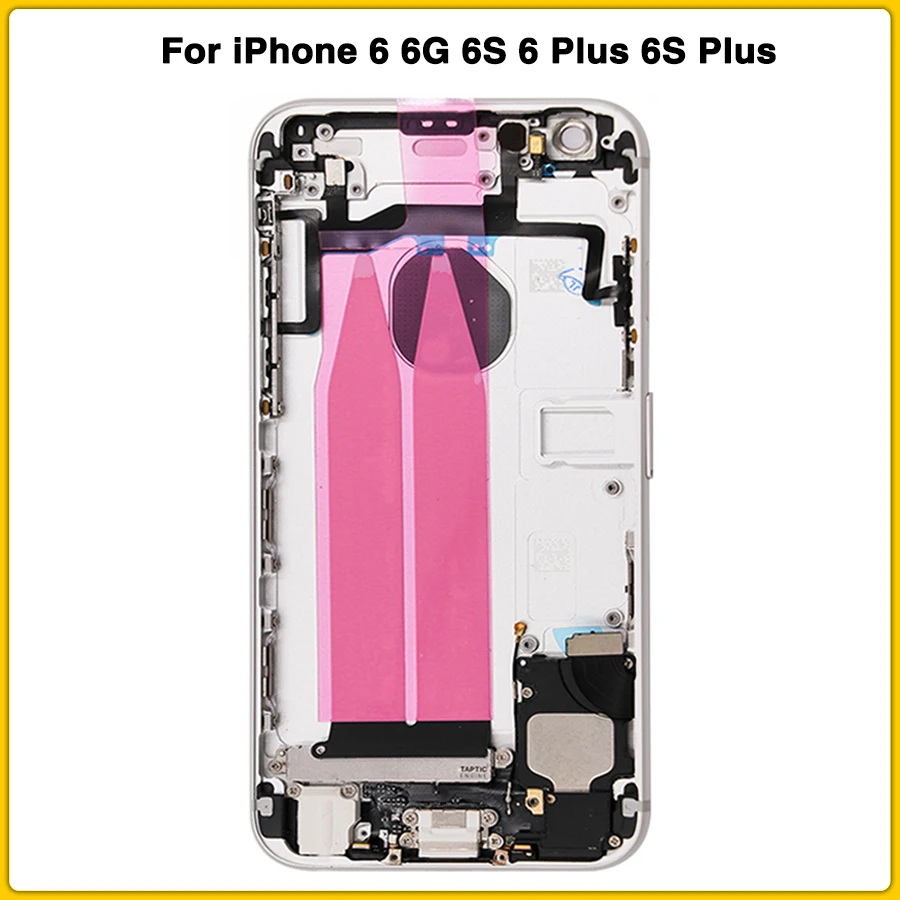 Чехол с полным корпусом для iPhone 6, 6G, 6 S, 6 Plus, 6S Plus, задняя крышка для батареи, задняя крышка для аккумулятора, средняя рамка, рамка, шасси с гибким кабелем