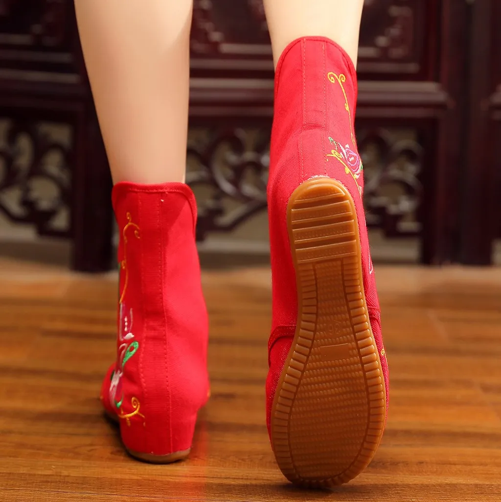 2019 г. хит продаж ботинки женские ботильоны с вышивкой спортивные полусапожки на