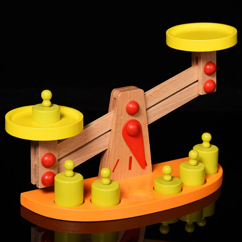 Весы деревянные для веса и детей Обучающие игрушки Монтессори обучения