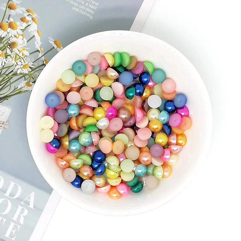 200 шт. имитация искусственного 8 мм полукруглый жемчуг плоская спина кабошон