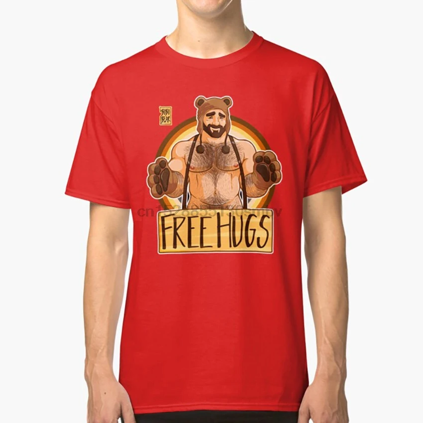 Мужская футболка с надписью ADAM LIKES HUGS BEAR PRIDE bobobobearart bobo bear изображением медведя на