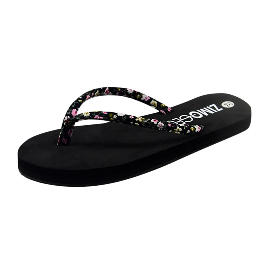 

Women Girls Flip Flops Shoes 2019 Summer Fashion Floral Sponge Cake Slip-resistant Flip-flops Sandals Shoes EVA Flat Shoes