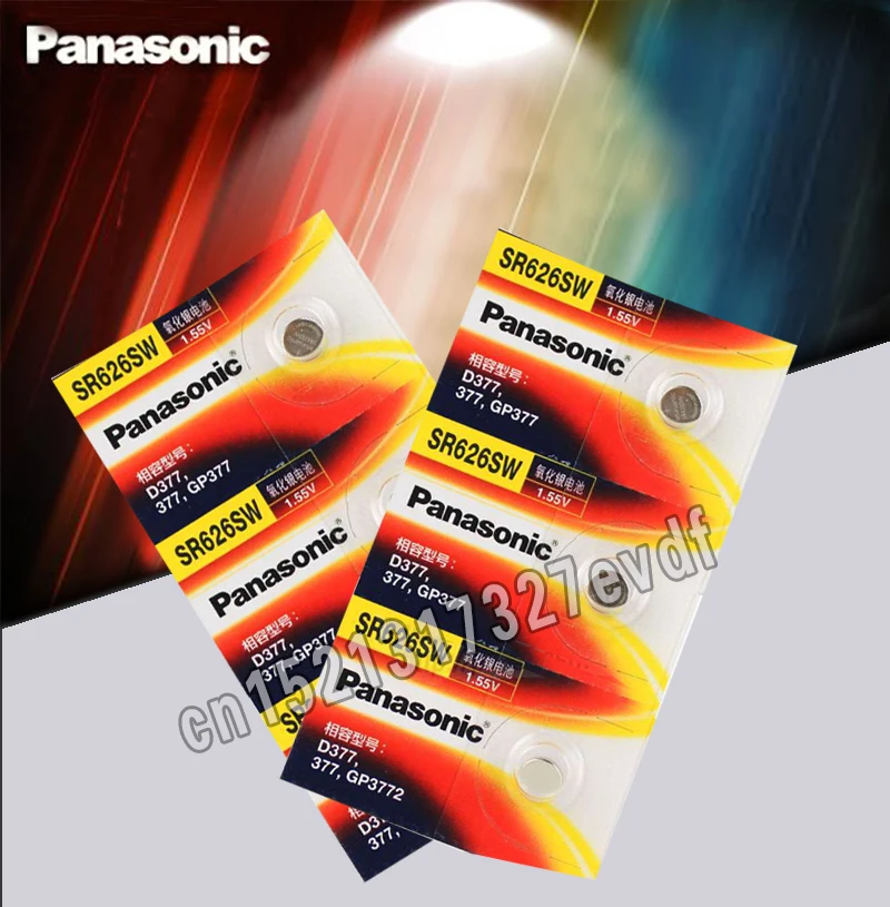 Panasonic оригинальный SR626SW кнопочный элемент батарея монетного типа для часов G4 377A 377