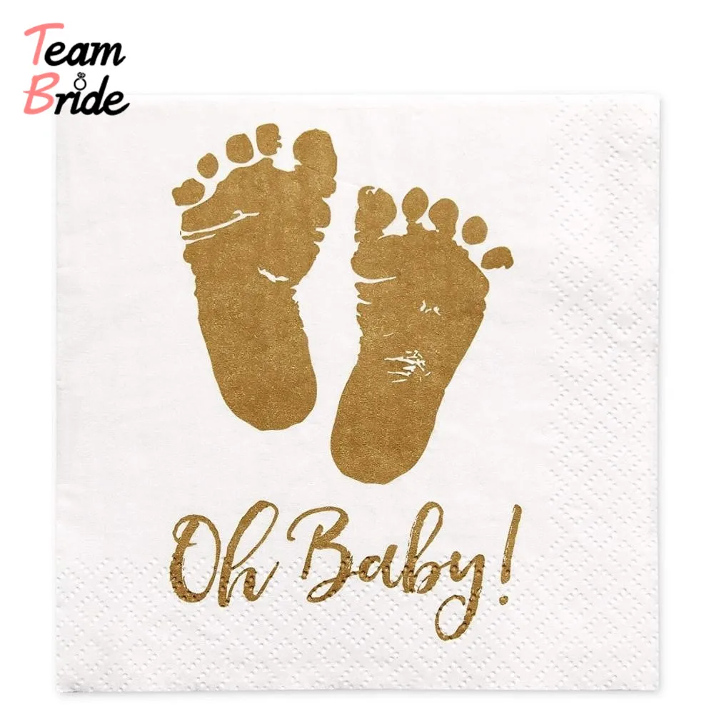 Команда Невесты 20 шт./лот Детские душевые салфетки детские золотые с принтом для
