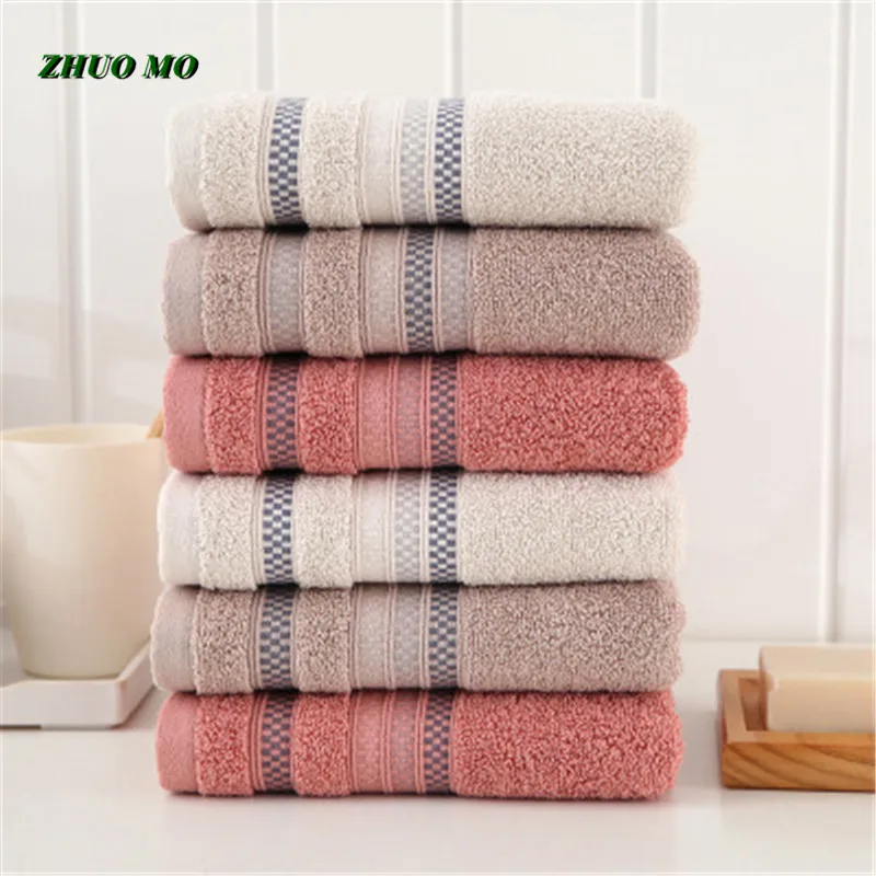 

2pcs Striped Cotton 40-strand Soft Towel Bathroom Home For Adult Wash 34*72CM Face Towel Absorbent Coffee Red Camel Towel Gift