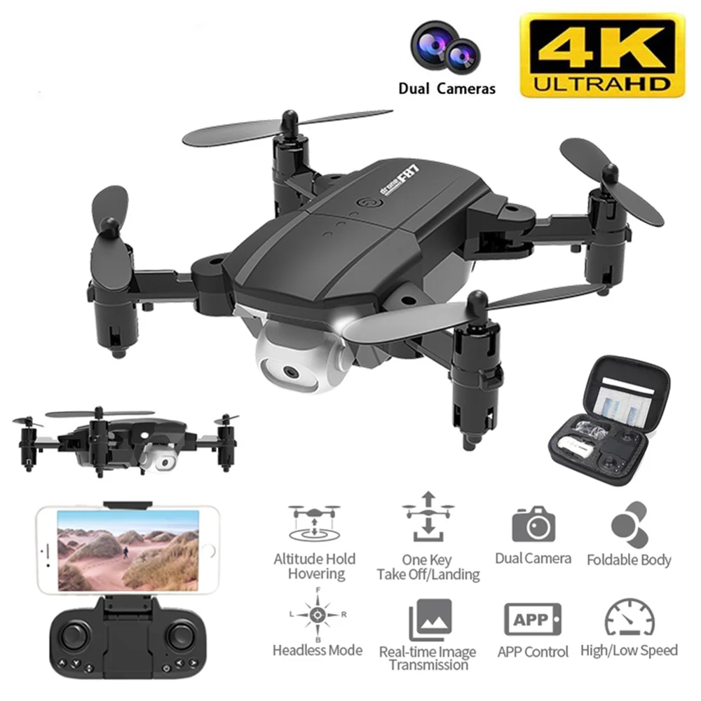

F87 Mini RC Drone With 720P 4K HD WIFI Dual Camera Aerial Photography Quadrocopter Folding FPV Professional Quadcopter Kids Toys