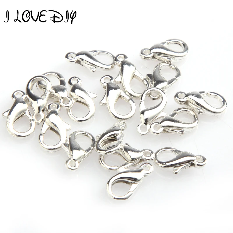 

20 шт./лот металлические застежки-карабины коготь Подвески Серебро для ювелирных изделий ожерелья Изготовление Бесплатная доставка