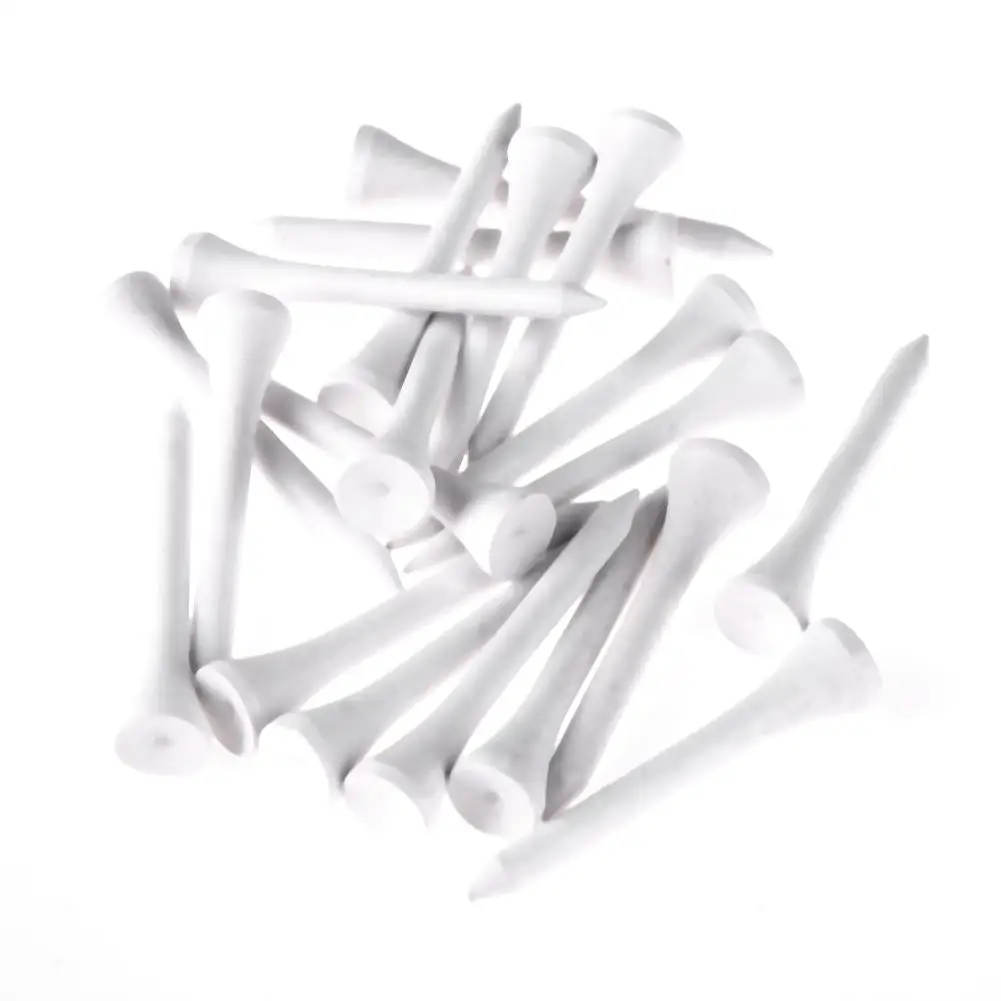 

20pcs Wooden Golf Tees Solid White Wood Tees Set Golf Ball Nails Training Aids Durable Tee Balls Standing Sticks Golf Accessory