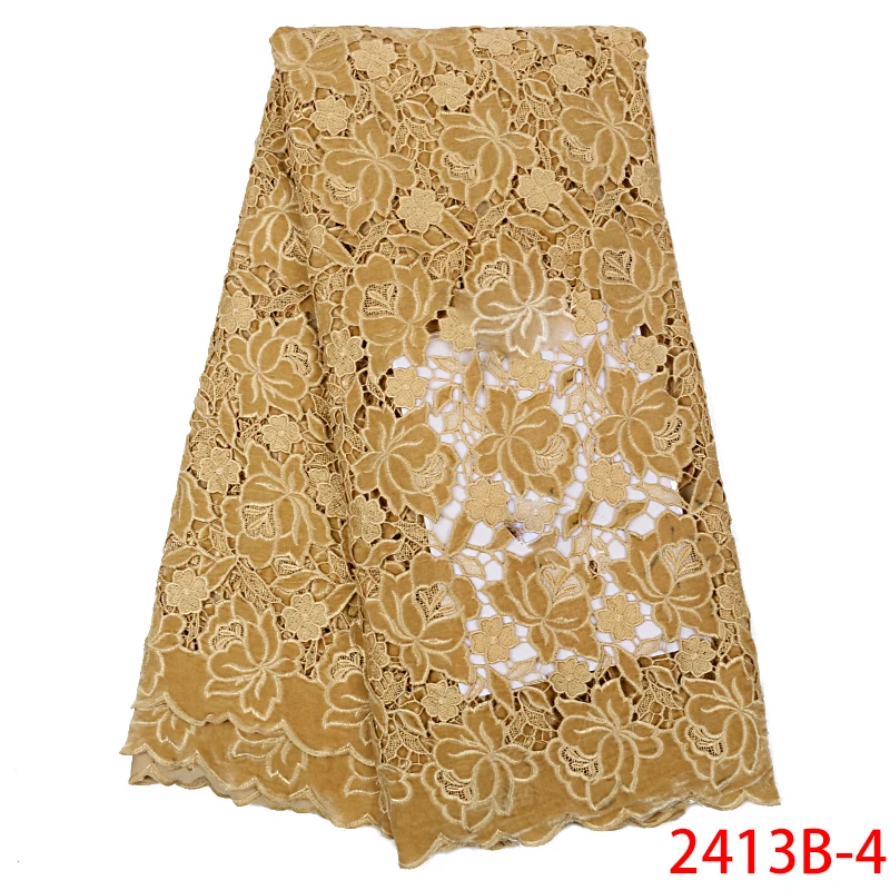 

Velvet and Mesh Lace 2019 Guipure Fabric Tulle Latest African Fashion Designs Dry Lace Dresses High Quality Nigerian AMY2413B