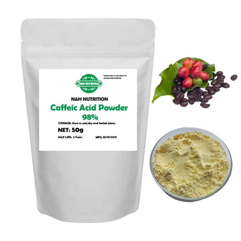 

Pure Nature Organic Coffee Beans Extract Caffeic Acid Powder 98% Antioxidant Lightening Whitening Skin Care Raw Material