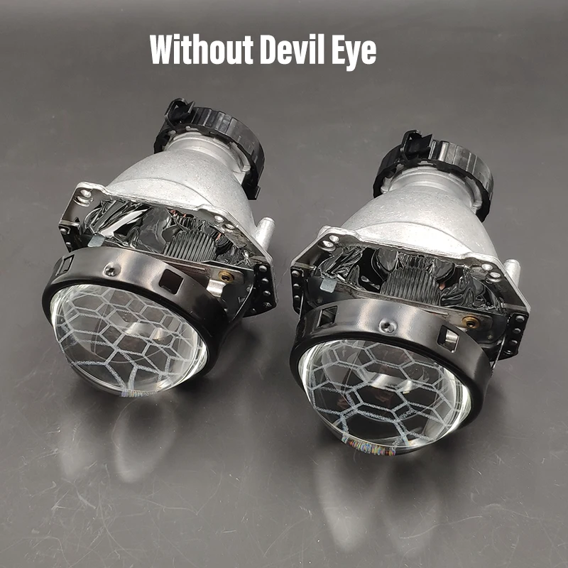Without Devil Eye Для Hella 3R G5 5 фары линзы Honeycomb HID проектор D1 D2 D3 D4 Bi-xenon 3,0 травление линзы тюнинг аксессуары футбольный стиль - Цвет: Without Devil Eye