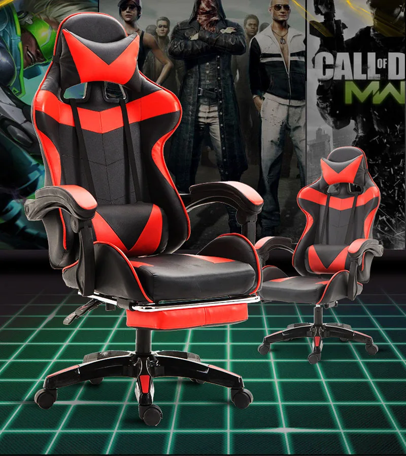 Игровое компьютерное кресло LOL офисное с подставкой для ног | Мебель