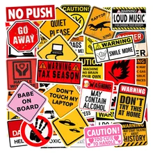 10/30/50/100PCS Warning Stickers Danger Banning Skateboard Phone Car Guitar Laptop Motorcycle Classic Toy Cool Decals Sticker