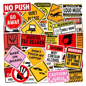 103050100pcs warning stickers danger banning skateboard phone car guitar laptop motorcycle classic toy cool decals sticker free global shipping