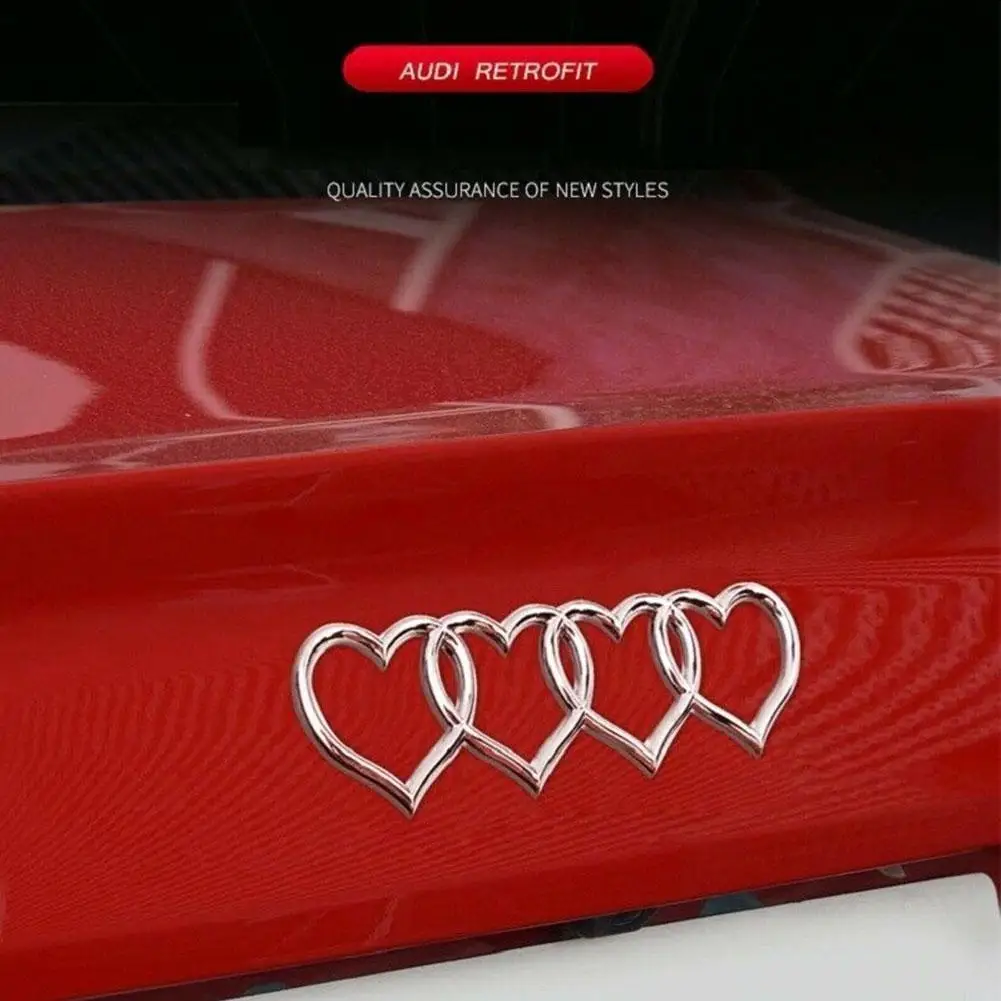 

Love Heart Rear Trunk Badge Emblem Decal Sticker Replacement For A3 A4 A6LQ3Car Decal Personality Tail Label Vehicle Car-styling