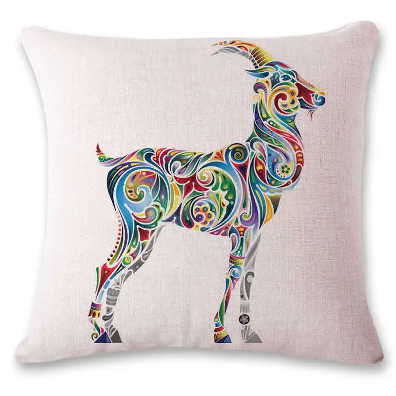 

Animal Rhino Tattoo Kangaroo Scorpion Pillow Case Sofa Cushion Cover Throw Cotton Linen Home Decor